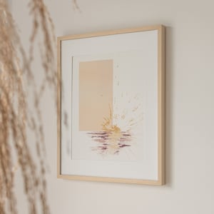 本物のワインアートプリント、海の壁アート、水のアート、バーカートアート、ワイン愛好家、バーカートの装飾、海のプリント、日の出のアート、日没のプリント、地平線