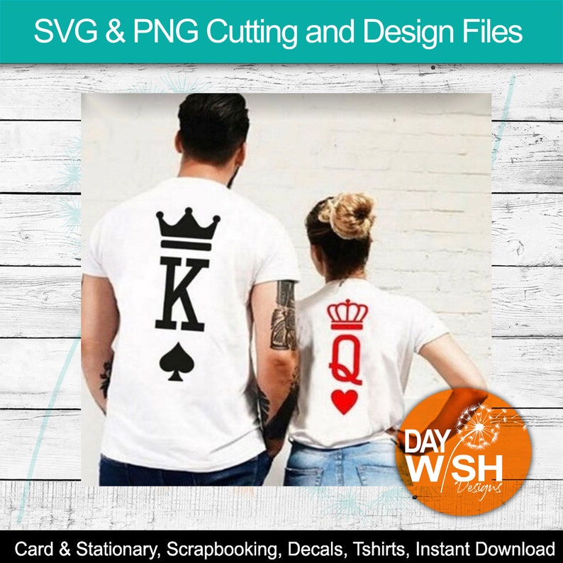Download Digital Download Silhouette Svg Png King Of Spades Instant Download Queen Of Hearts Cricut Cut File Clip Art Art Collectibles