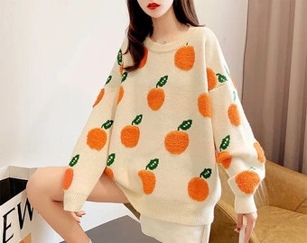 Orange print sweater Clearance