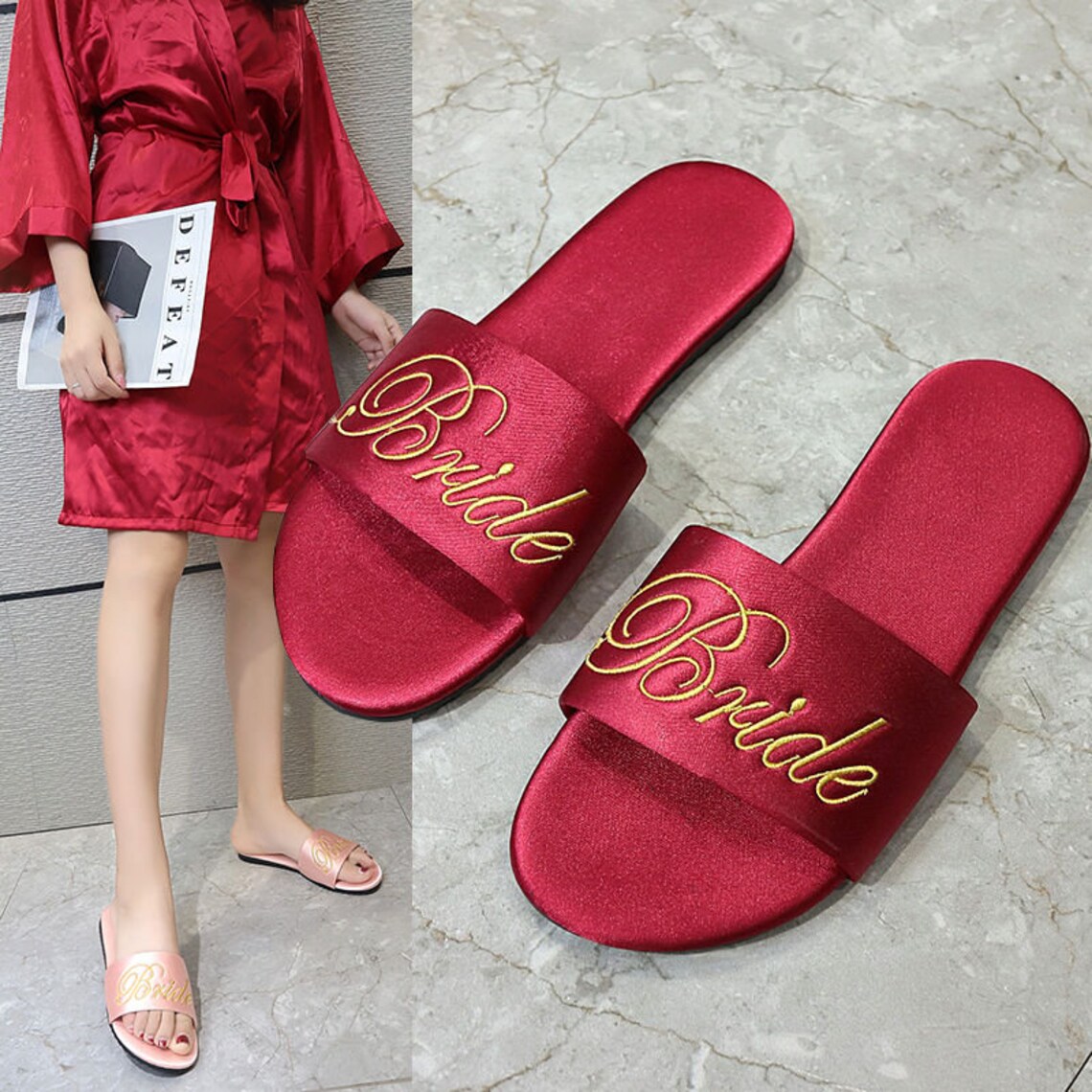 luxury bride slippers