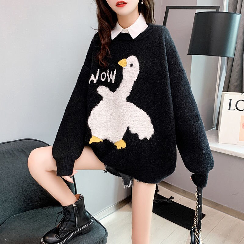 Unisex Cute Duck Sweater Knit Animal Knitted Sweater Etsy