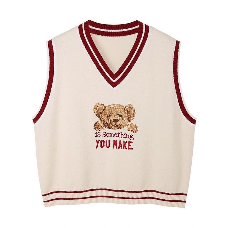 Cute Teddy Bear Sweater Vest Bear Sweater Vest Cute Etsy