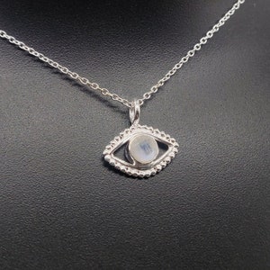 Ręcznie robiony naszyjnik z zawieszką Evil Eye | Bransoletka, zawieszka Key Charm | Wisiorek ze srebra próby 925 | Biżuteria Vermeil | Dostępne opcje kamienia naturalnego