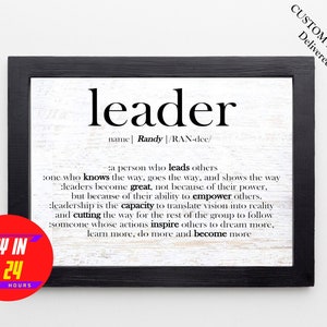 Gift for Leader, Personalized Thank You Leader Print Sign, Custom Mentor Gift for Men, Mentor Appreciation, Retirement Gift for Boss Teacher