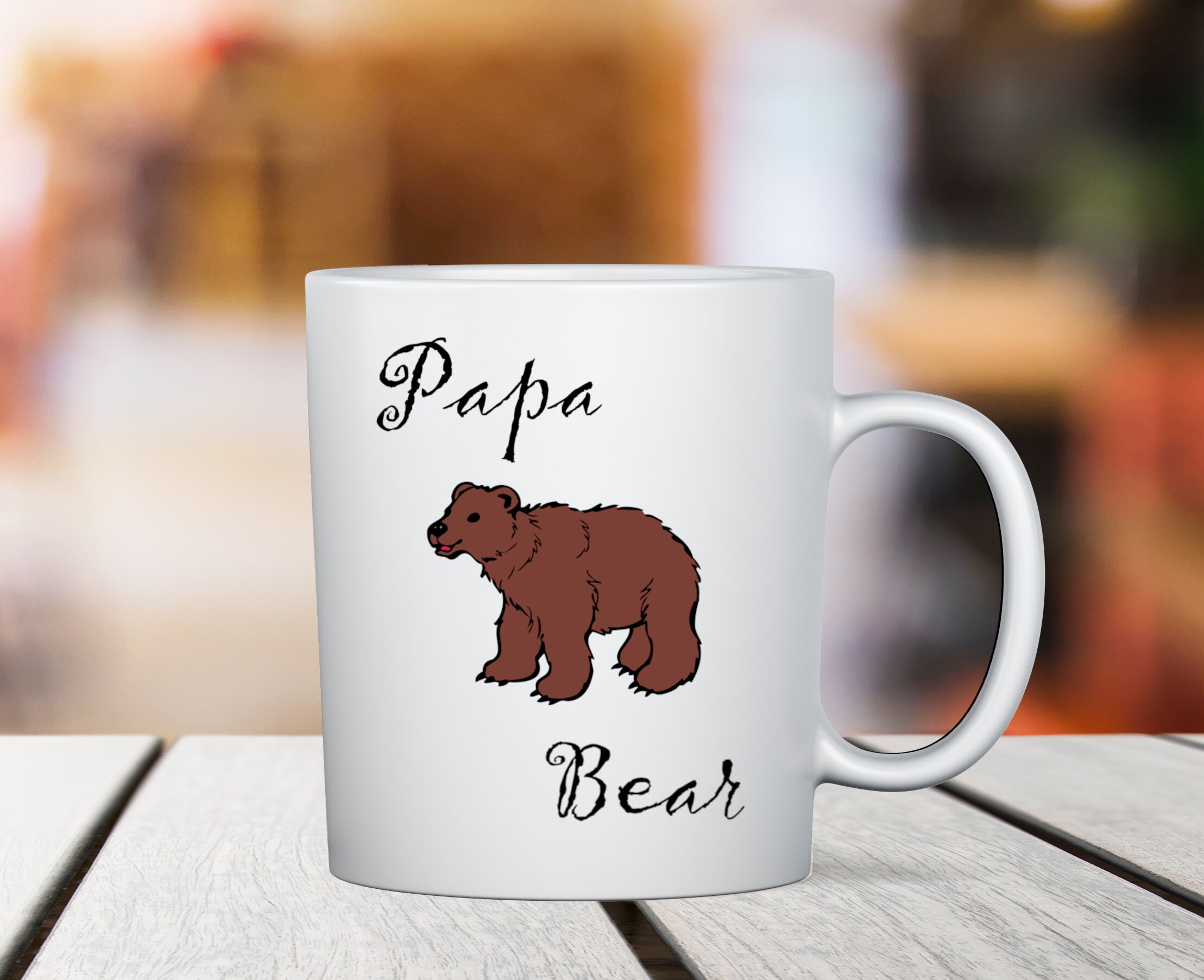 Papa Bear coffee mug papa bear gift for dad Fathers Day Etsy