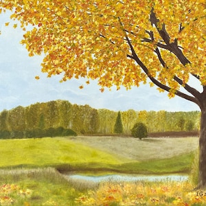 Autumn landscape oil painting &quot;Golden autumn&quot;