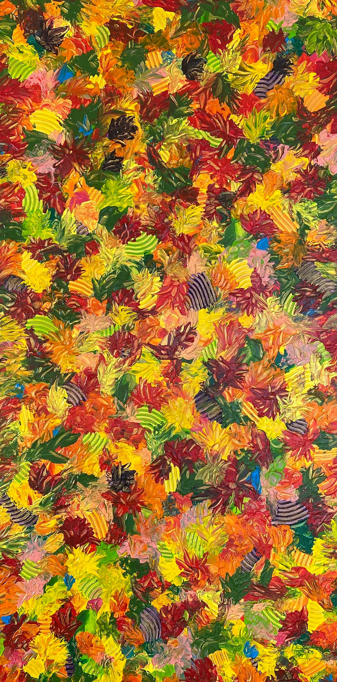 Pintura acrílica de colores abstractos 