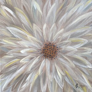 Small floral abstract oil painting &quot;Abstract dahlia&quot;