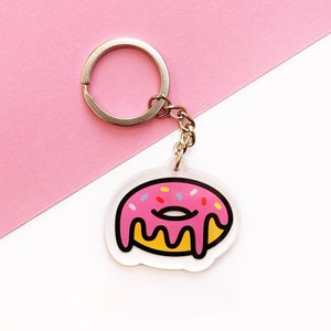 Doughnut Acrylic Keychain - Double-Sided Cute Donut Charm