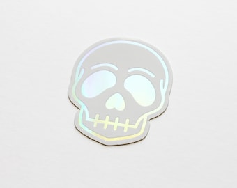 Skull Holographic Sticker - Laptop, Water Bottle, Phone Sticker, Vinyl Die Cut Sticker, Decorative Durable Sticker