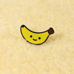 Tiny Banana Hard Enamel Pin - Black Nickel Plated