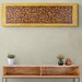 Long Narrow Ethnic Painting Print on Canvas Ocher Brown Horizontal Warm ...