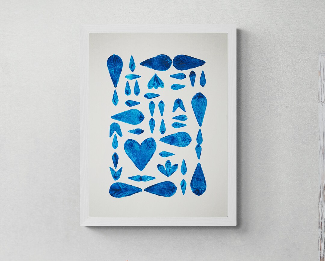 PRINTABLE Blue Block Print Wall Art Blue Digital Download Poster Light ...
