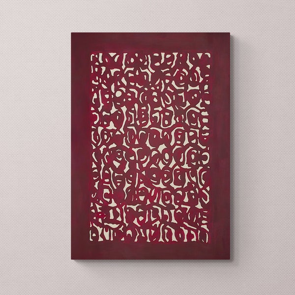 Burgundy Canvas Wall Art Etsy