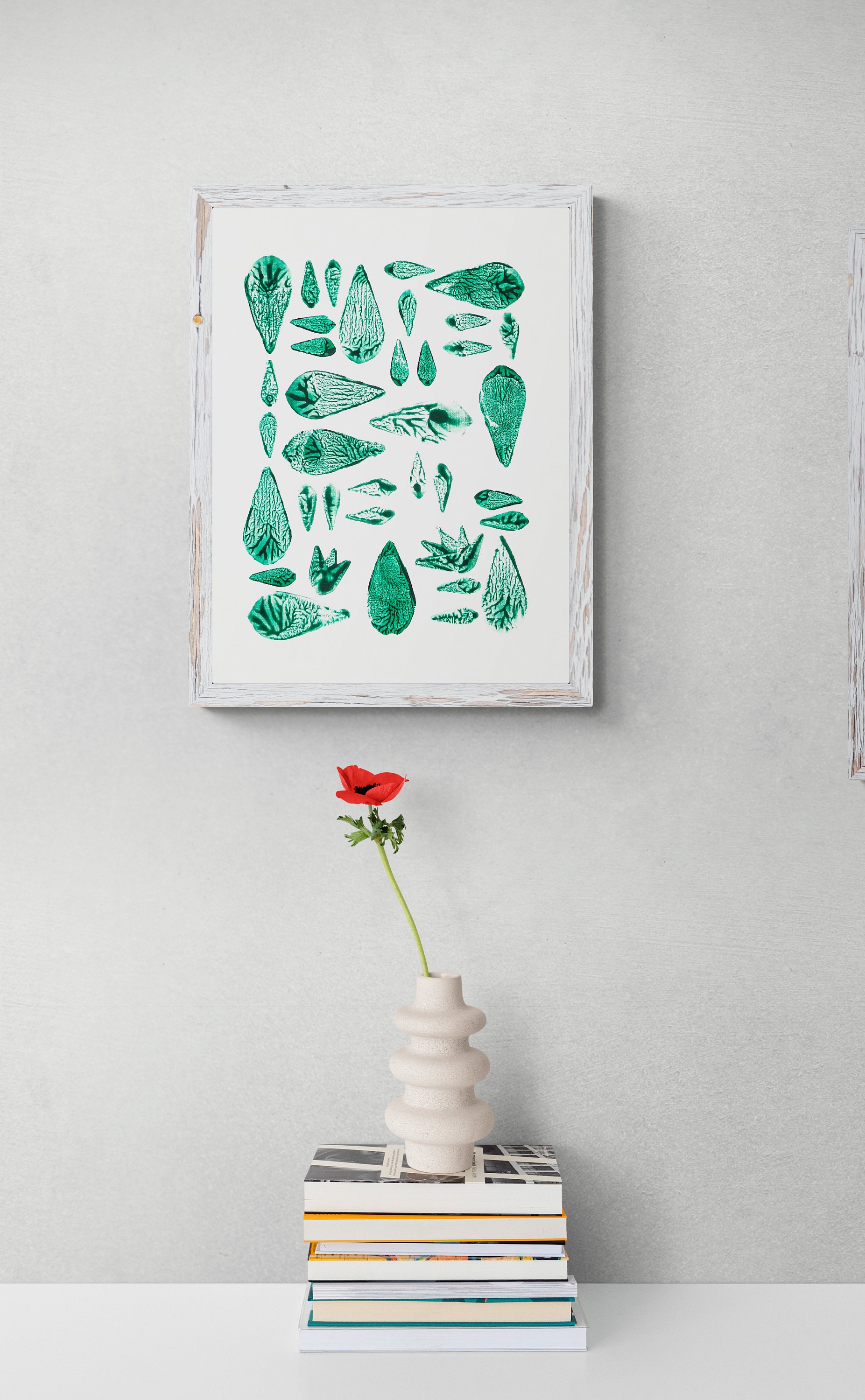 PRINTABLE Emerald Green Block Print Wall Art Distressed Green Printable ...