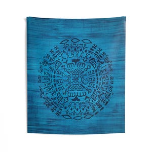 XL Oriental Blue Tapestry Large Teal Hippie Wall Hanging Bohemian Teal Wall Art Above Bed XL Ethnic Wall Decor Calm Tapestry Ceilng Decor