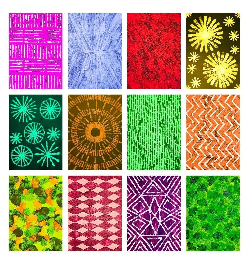 400 Colorful Printable Block Print Patterns for Scrapbook and Art ...