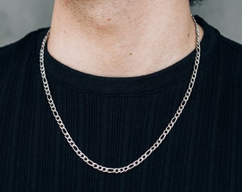 Men's Silver 4.5mm Figaro Chain Necklace / Stainless Steel Men's Silver 4.5mm Figaro Chain Necklace / Stainless Steel