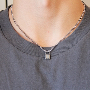 Mens lock necklace hotsell