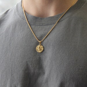 Gold Coin Pendant Rope Box Chain Necklace For Men or Women - Necklace - Boutique Wear RENN