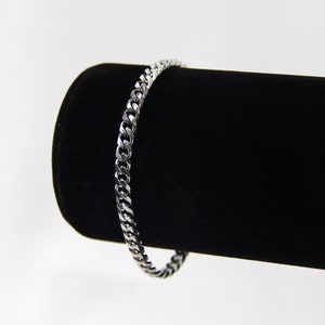 5mm silver cuban curb chain bracelet for men or women - Boutique Wear RENN