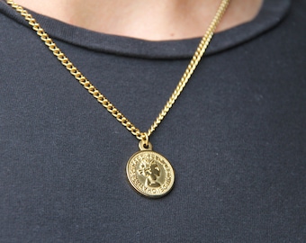 Real gold outlet medallion necklace mens