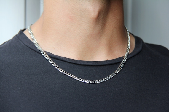 Men's Ladies Sterling Silver 4mm Diamond Cut Curb Chain 18