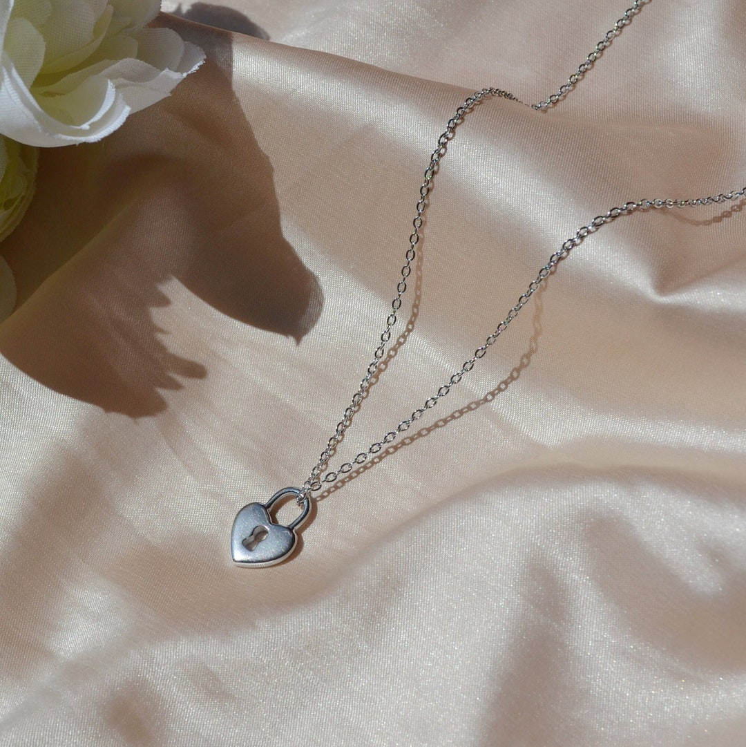 ★NOONOO FINGERS★ 925silver heart lock silver necklace 925 Heart Lock Silver Necklace - noonoofingers | 60% - Asian