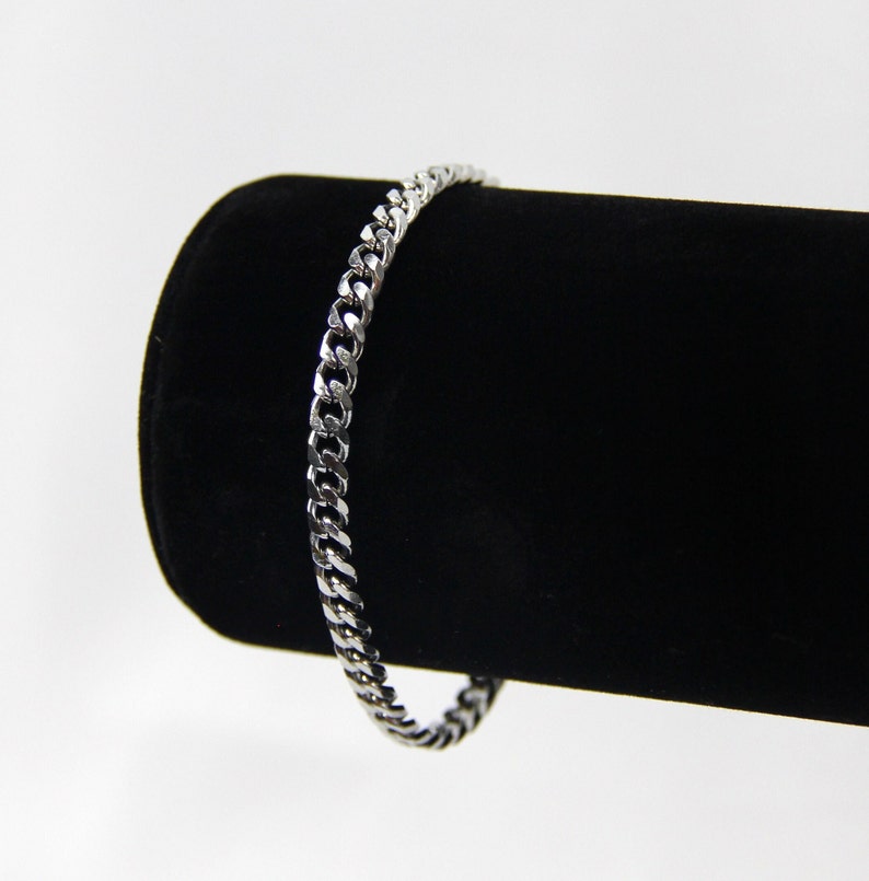 5mm silver cuban curb chain bracelet for men or women - Boutique Wear RENN