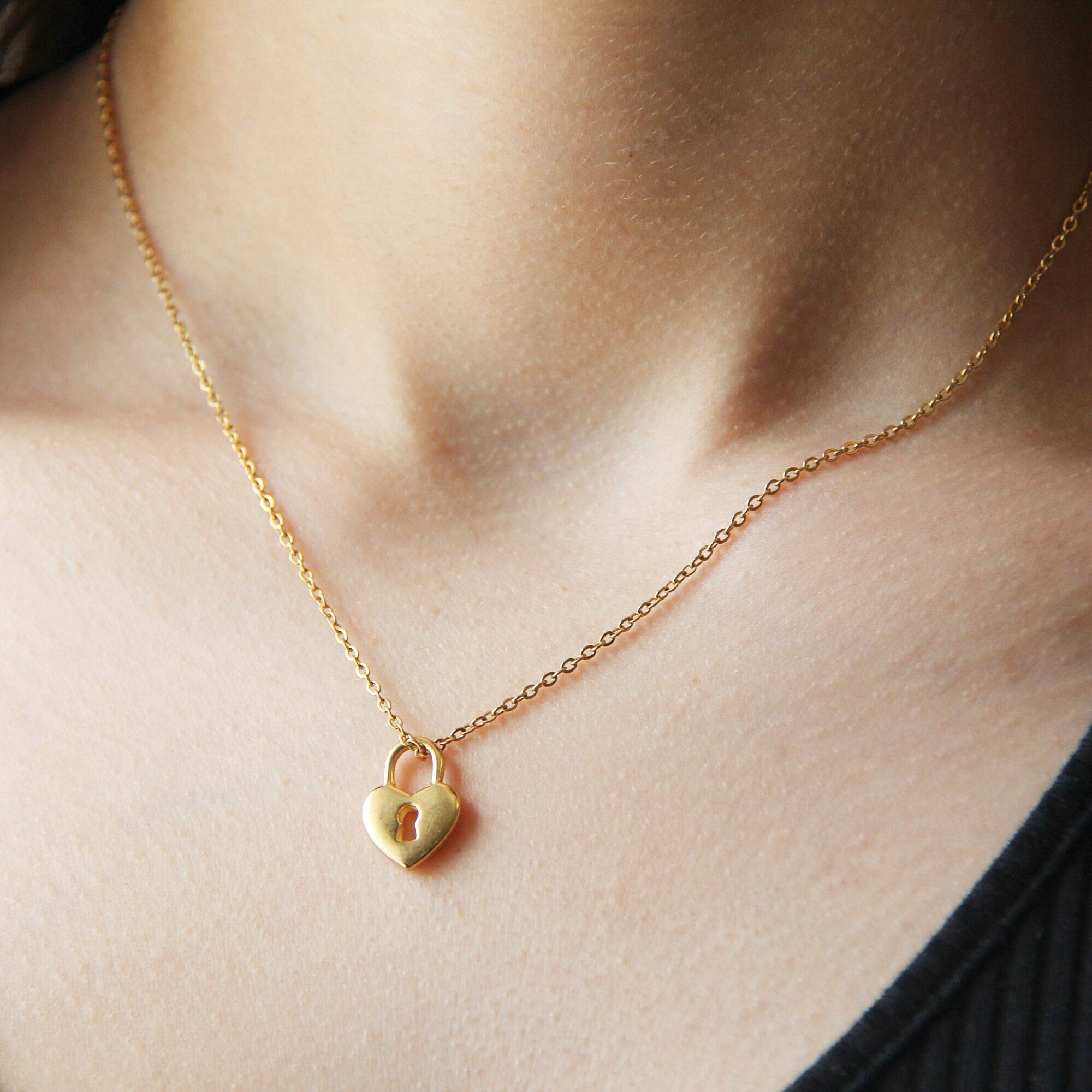 Pavé Mini Lock Necklace