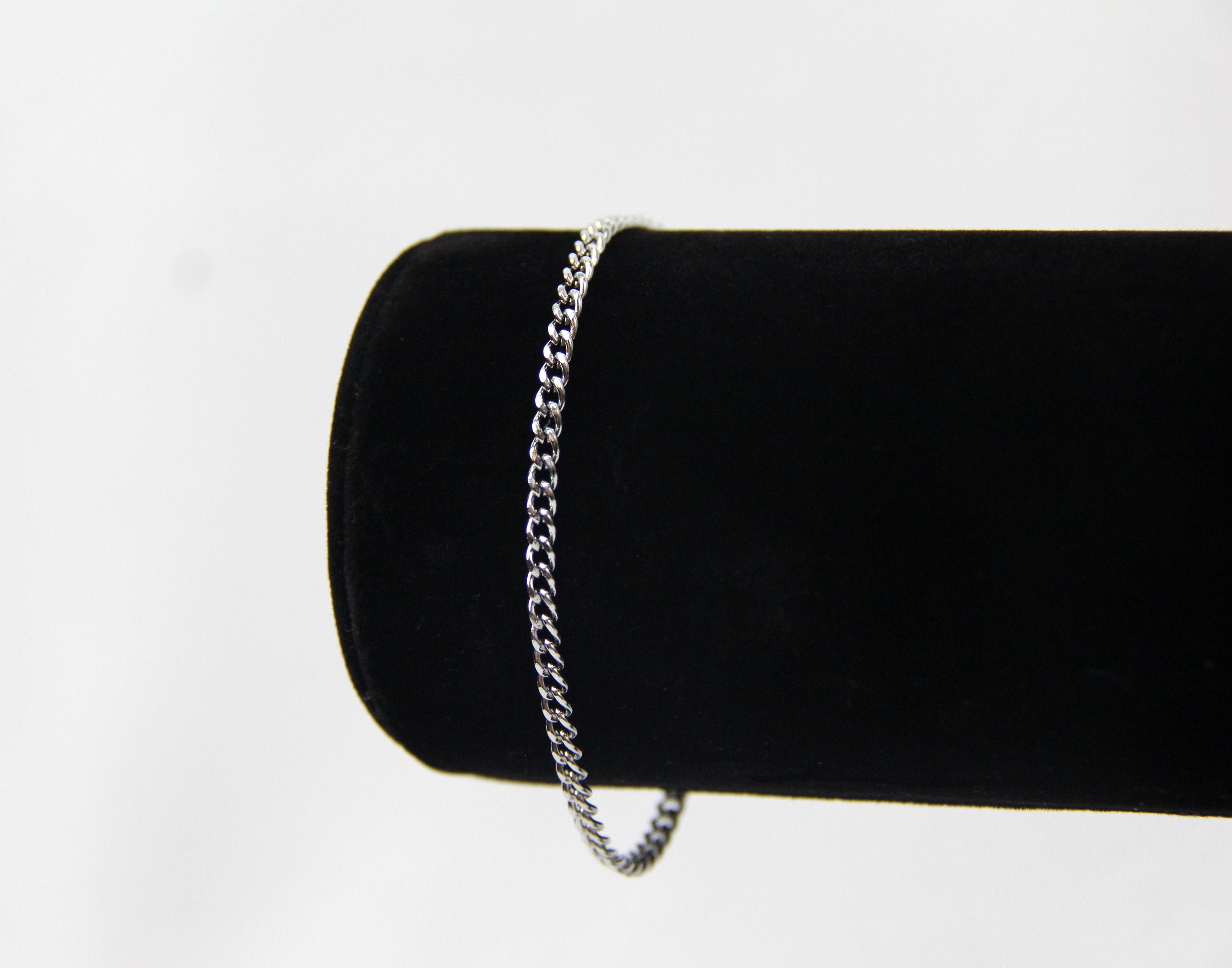 Men's Silver Chain Bracelet / Non Tarnish Waterproof Stainless