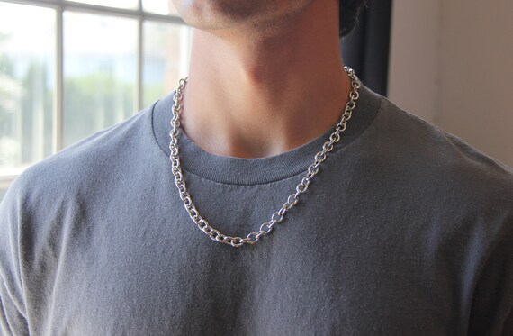constantemente Asociación Intervenir Cadena de hombres / collar de cadena rolo de plata de 8 mm - Etsy España constantemente Asociación Intervenir Cadena de hombres / collar de cadena rolo de plata de 8 mm - Etsy España
