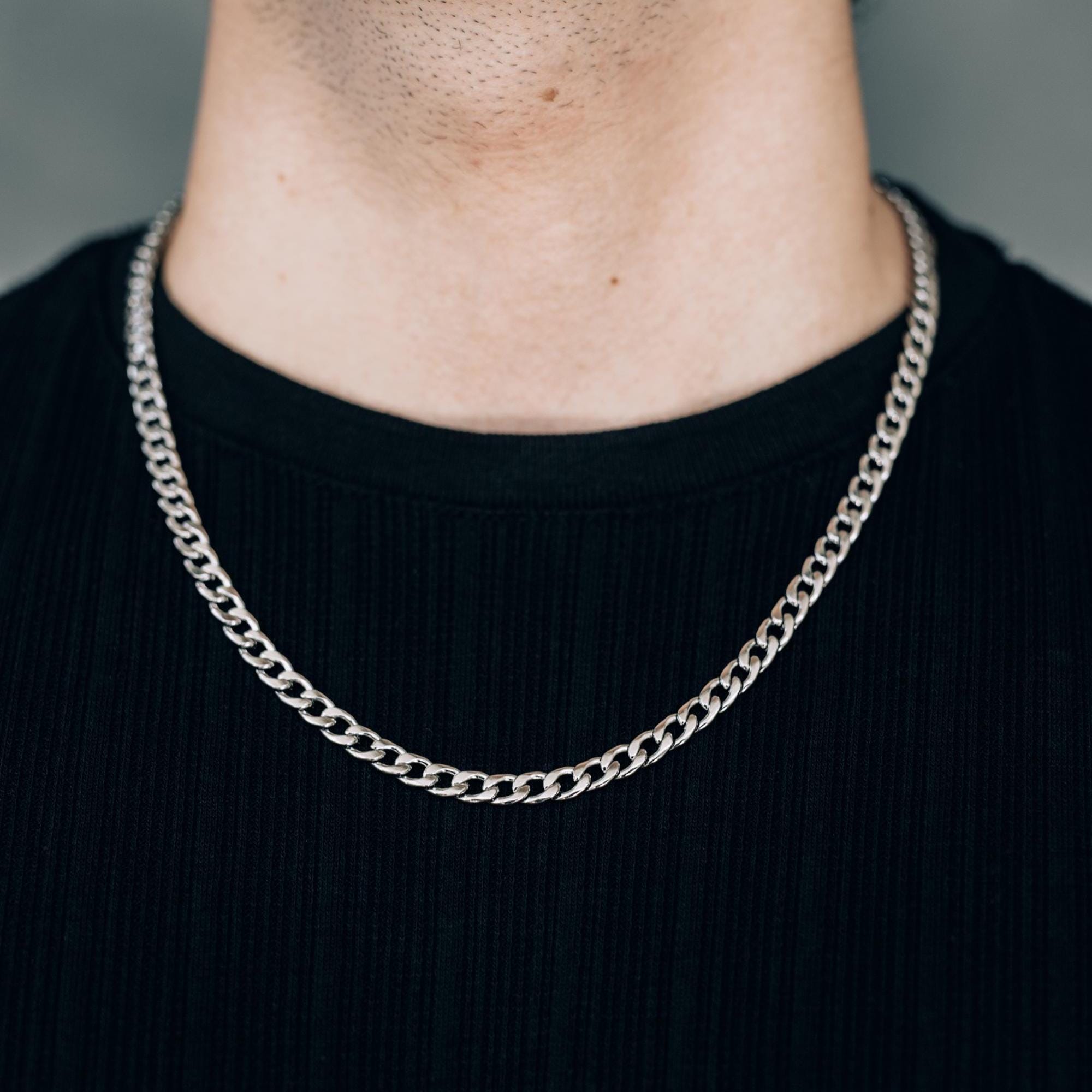 Men's 11.0mm Curb Chain Necklace In Solid Stainless Steel - 20 - Foto 11