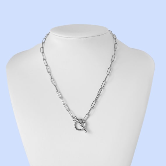 Toggle clasp necklace silver deals