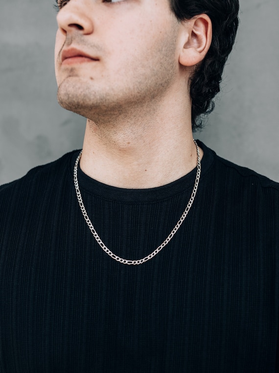 Men's Silver 4.5mm Figaro Chain Necklace / Stainless Steel Men's Silver 4.5mm Figaro Chain Necklace / Stainless Steel