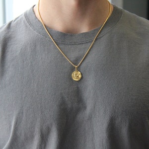 Gold Coin Pendant Rope Box Chain Necklace For Men or Women - Necklace - Boutique Wear RENN