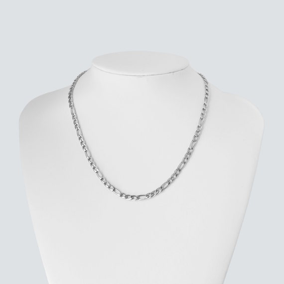 Men's Silver 4.5mm Figaro Chain Necklace / Stainless Steel Men's Silver 4.5mm Figaro Chain Necklace / Stainless Steel
