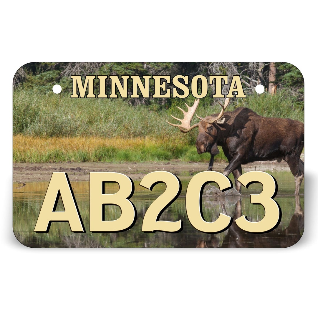 Minnesota ATV License Plate, Moose, Metal UTV Plate Etsy