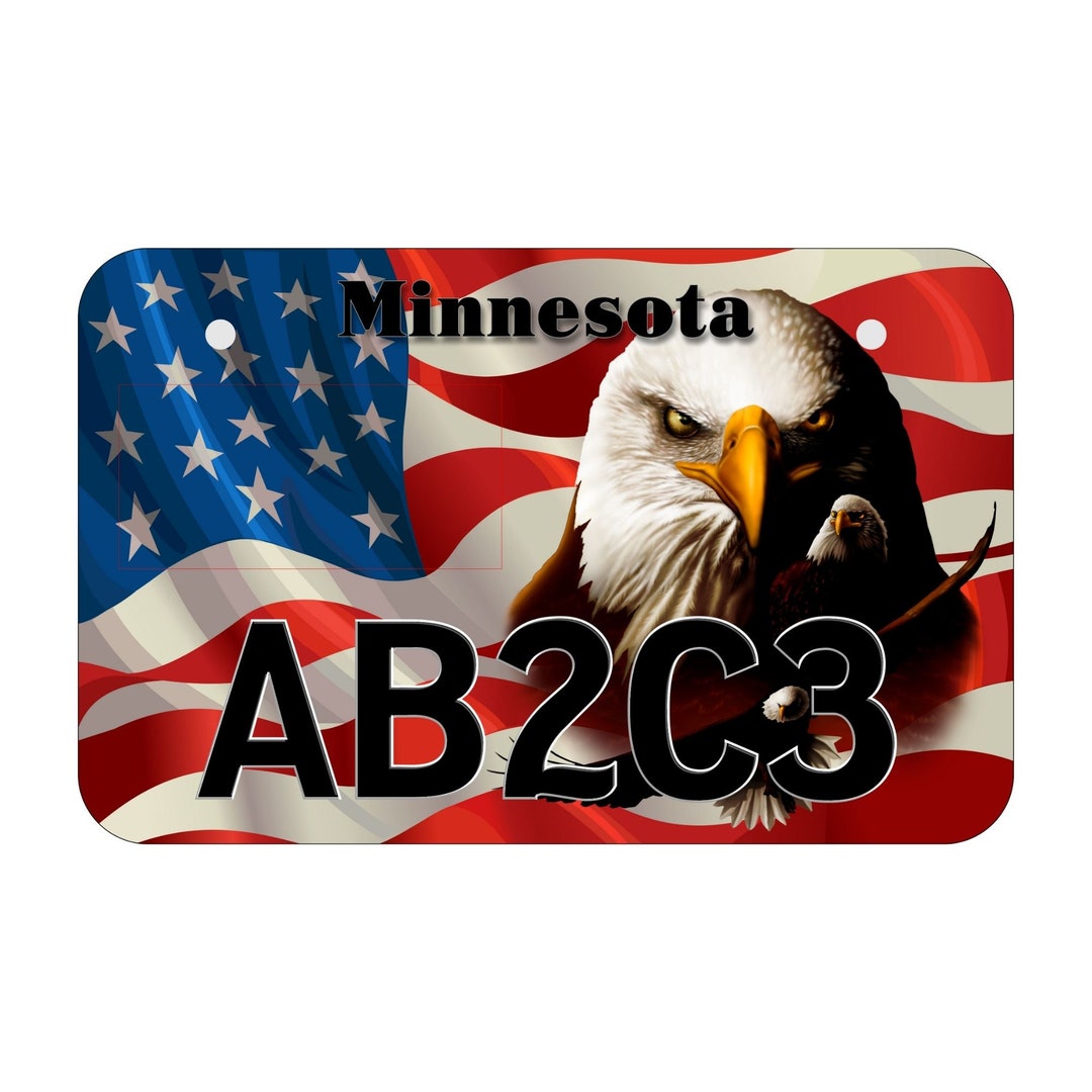 Minnesota ATV License Plate, Minnesota UTV License Plate, US Flag With