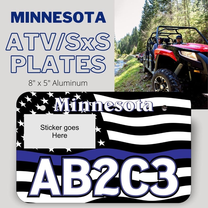 Thin Blue Line Minnesota ATV Registration Plate Etsy