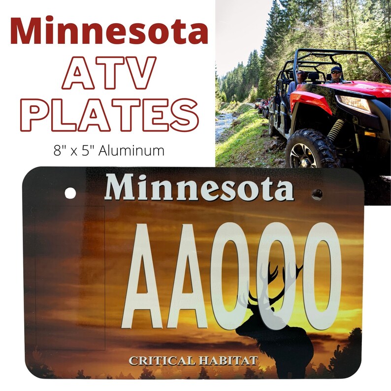 Elk Aluminum ATV Plate Minnesota Atv Plate Personalized Etsy