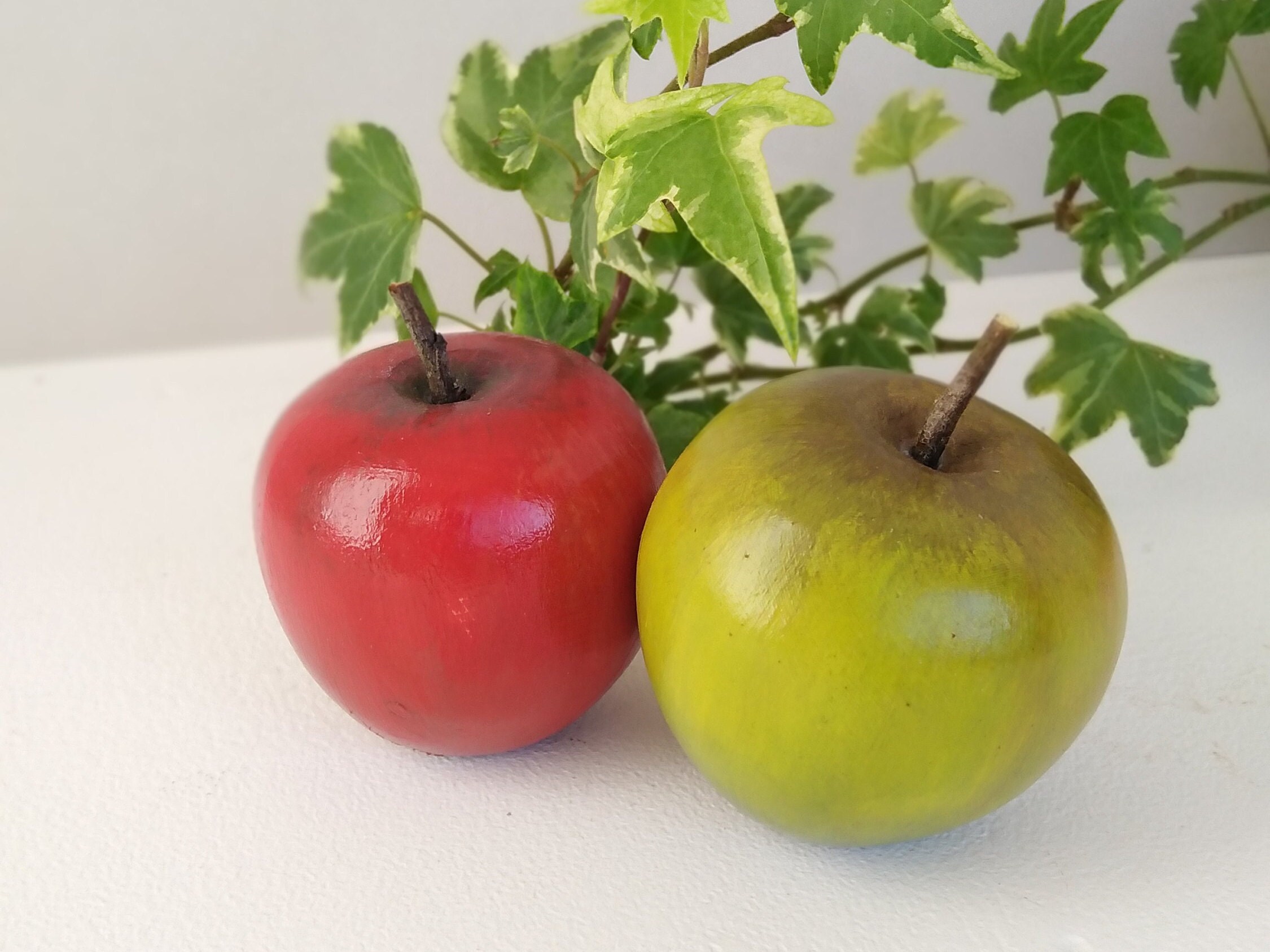 Déco Bois, Fruit en Pomme Lot de 2 Pommes