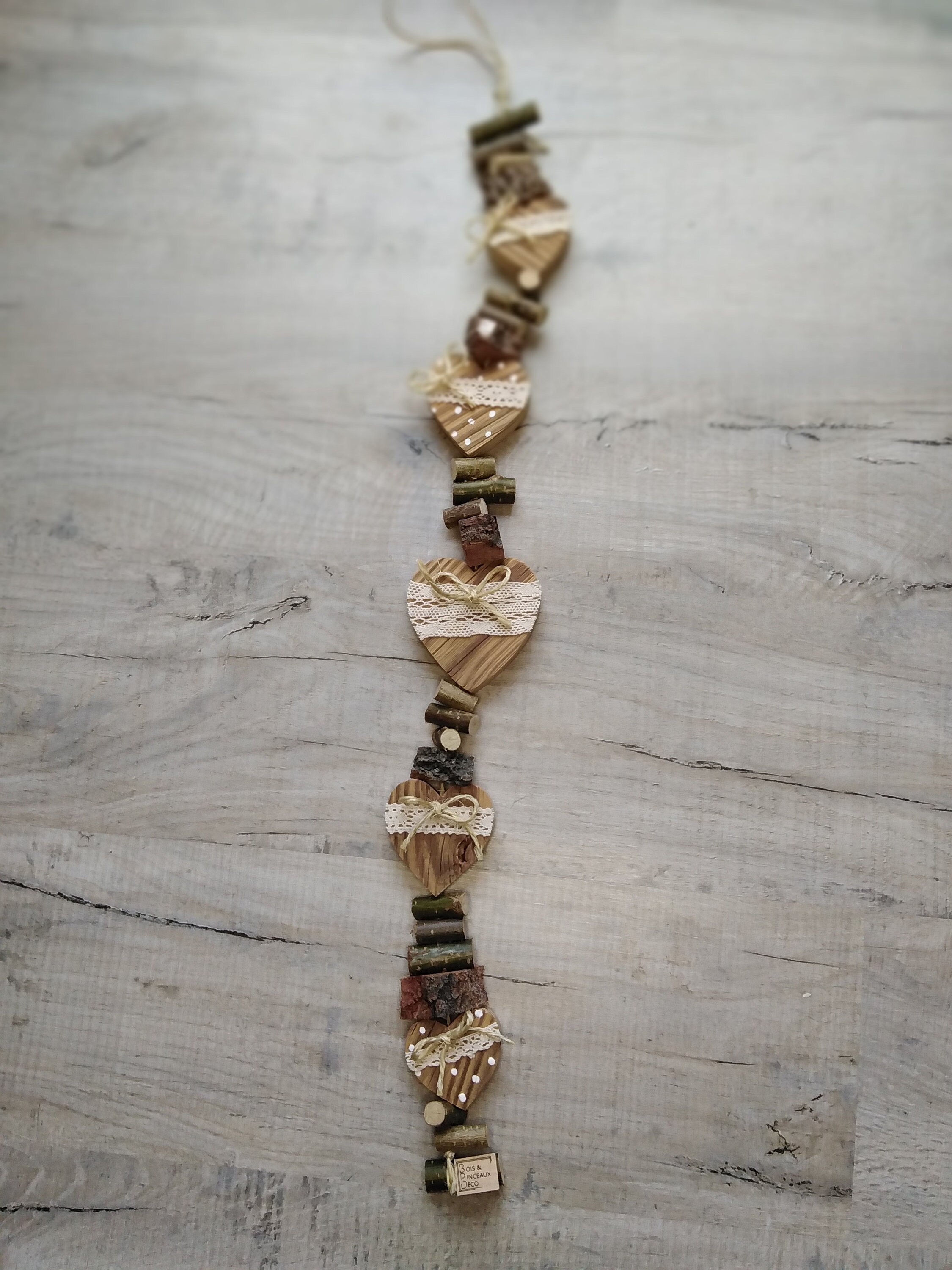 Déco Bois, Guirlande Cœur