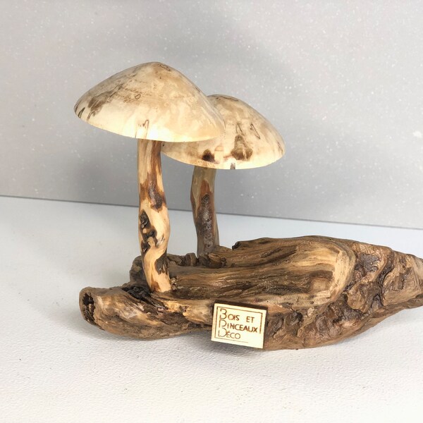 Déco nature, déco à poser, déco bois, déco bois meuble, champignon,  champignon décoration, champignon bois