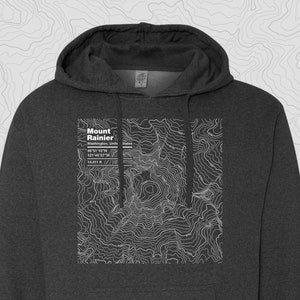 Mount Rainier, Washington - Topographic Map Hooded Sweatshirt