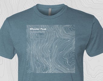 Wheeler Peak, New Mexico - Topographic Map Unisex Short Sleeve Tee