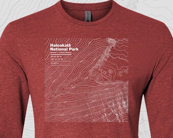 Haleakala National Park, Hawaii - Topographic Map Long Sleeve Tee