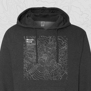 Mount Hood, Oregon - Topographic Map Hooded Sweatshirt