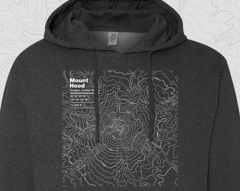 Mount Hood, Oregon - Topographic Map Hooded Sweatshirt