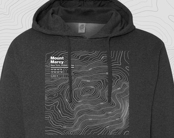 Mount Marcy, New York - Topographic Map Hooded Sweatshirt